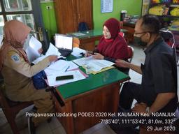 Pengawasan Updating PODES 2020 di Kelurahan Kauman, Nganjuk