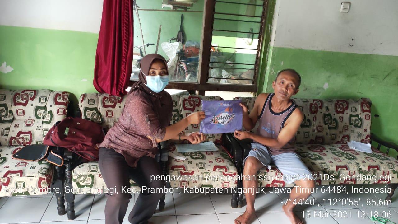 Pengawasan Pencacahan Susenas Maret 2021 di Desa Gondang Legi, Prambon