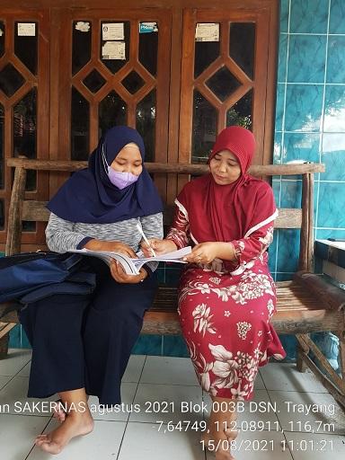 Pencacahan Sakernas Agustus 2021 di Desa Trayang, Ngronggot