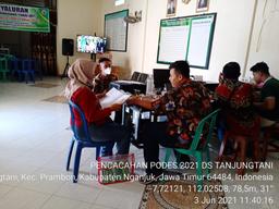 Monitoring of 2021 Village PODES Data Collection in Tanjungtani Village, Prambon