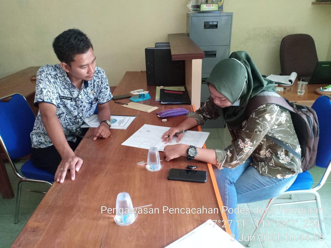 Monitoring of 2021 Village PODES Data Collection in Tempuran Village, Ngluyu