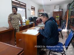 Updating PODES 2020 in the village Kalianyar, Ngronggot