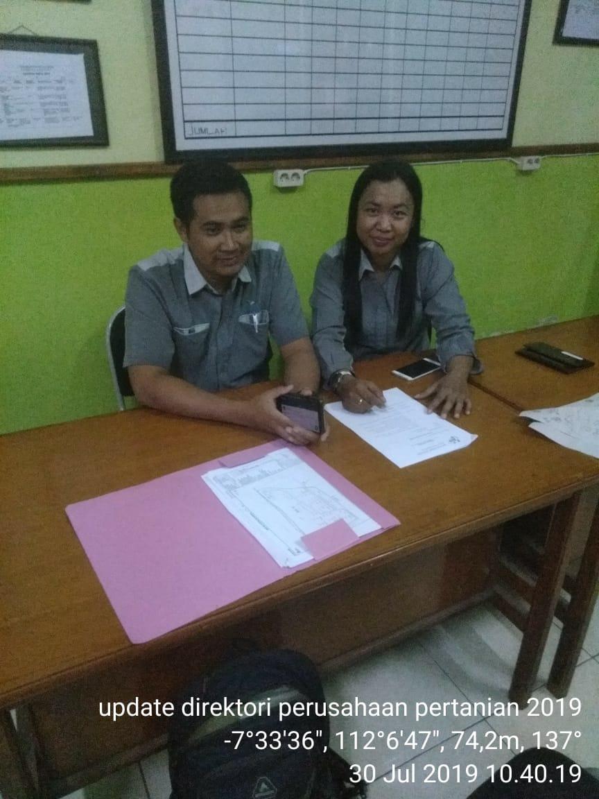 Updating the Agriculture Company Directory 2019 in PG Lestari, Patianrowo