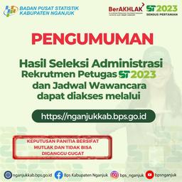 Pengumuman Hasil Seleksi Administrasi Rekrutmen Petugas ST2023 dan Jadwal Wawancara