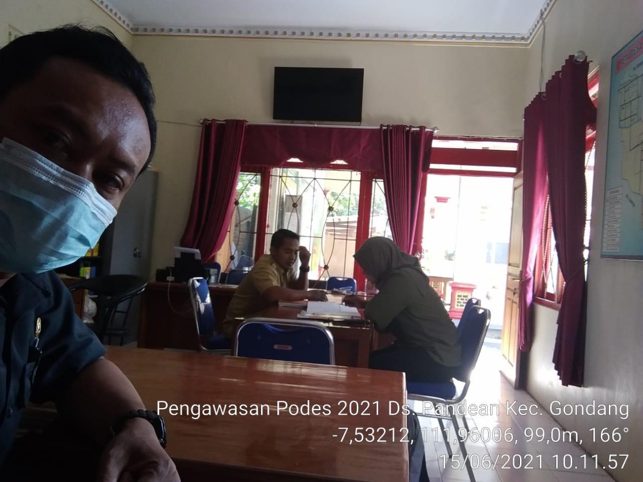 Pengawasan Pendataan PODES Desa 2021 di Desa Pandean, Gondang