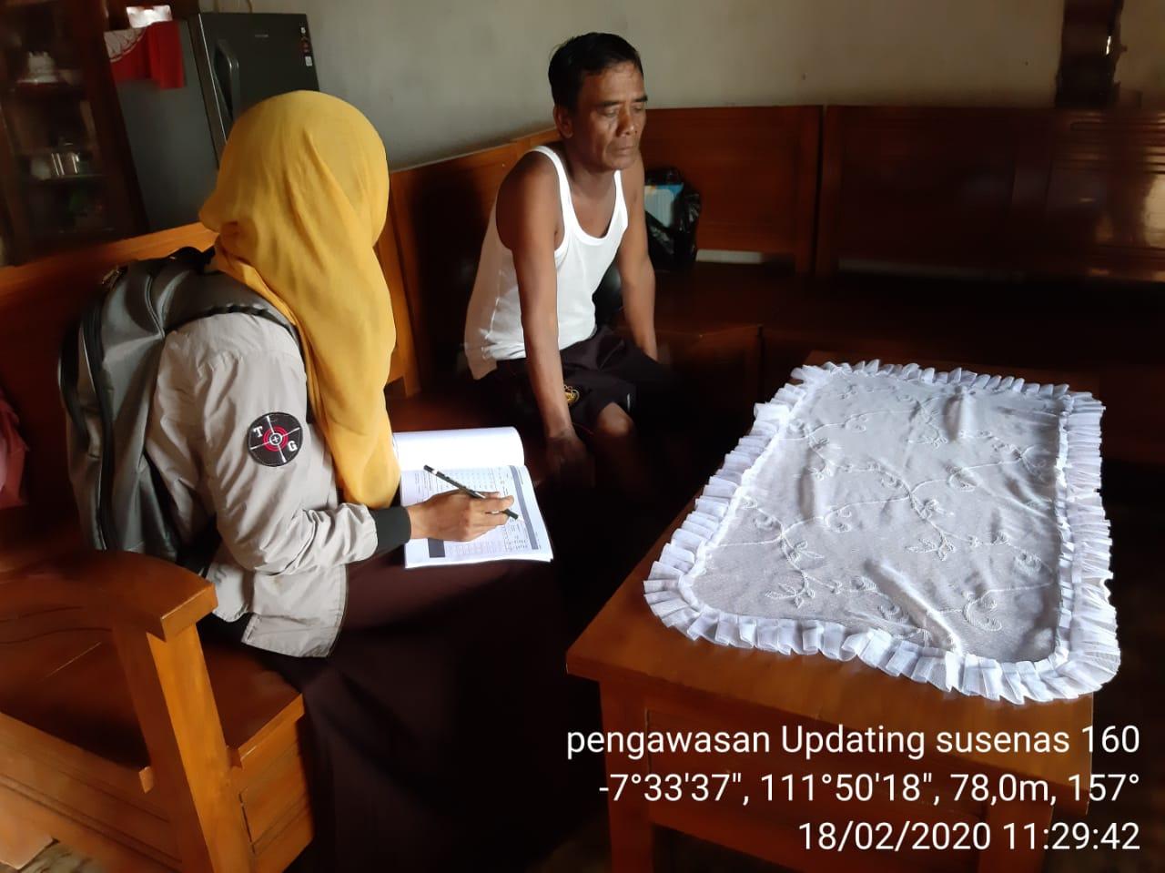 Supervision of Updating Susenas in March 2020 in Ngudikan Village, Wilangan