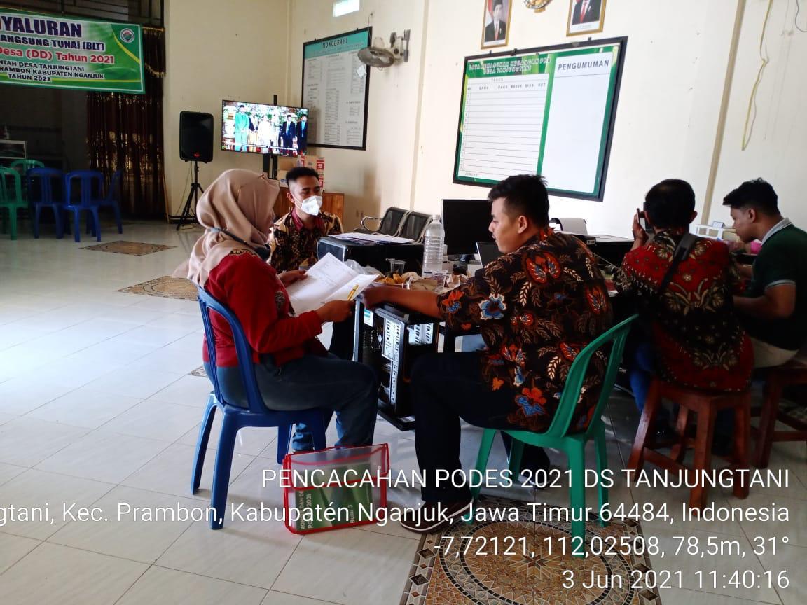 Monitoring of 2021 Village PODES Data Collection in Tanjungtani Village, Prambon