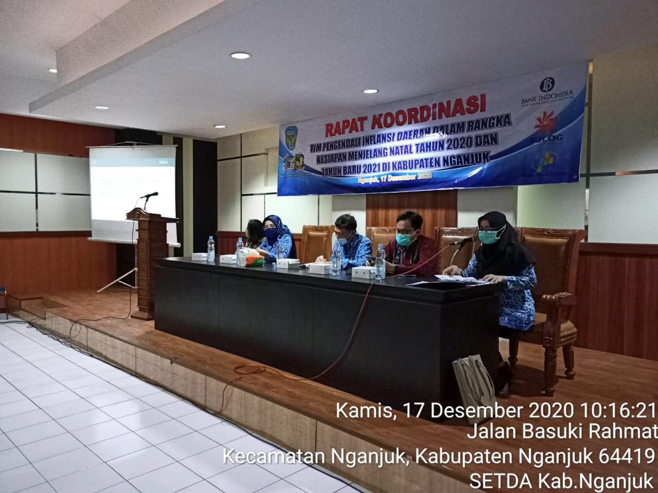 Rapat Koordinasi Tim Pengendalian Inflasi Daerah 2020 di Setda Nganjuk