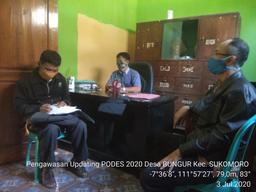 Supervision of Updating PODES 2020 in Bungur Village, Sukomoro