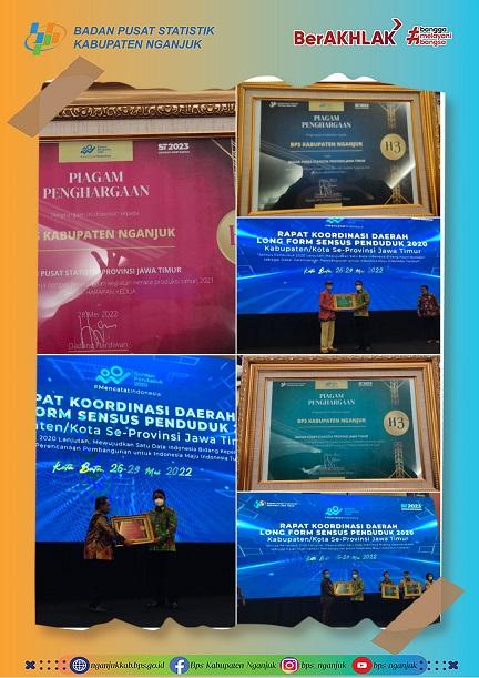 Piagam Penghargaan atas Prestasi BPS Kabupaten Nganjuk